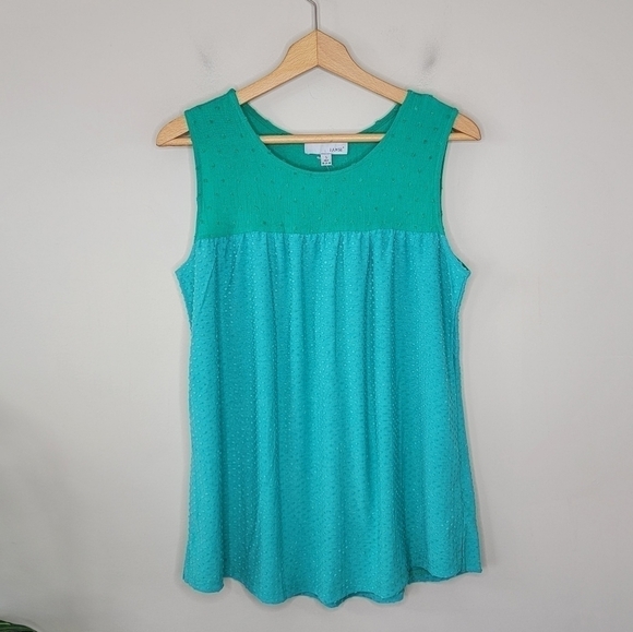 NWT Luukse | Green Textured Tank Top Size Small - Picture 2 of 5